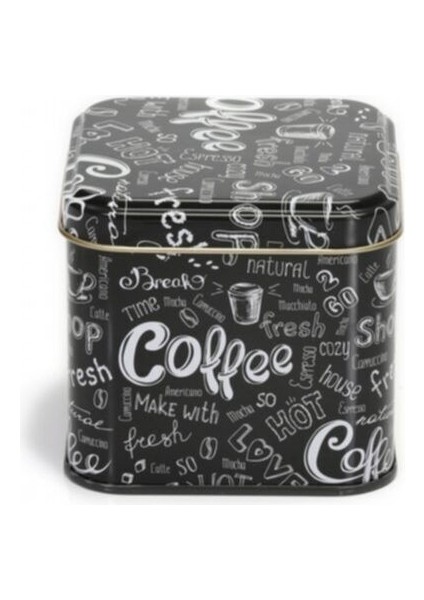 SN_Coffe 2 Go Desenli Metal Kare Kutu, 9 x 9 x 8 cm, 0.6 lt fiyatları