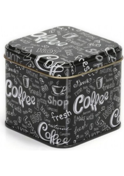 SN_Coffe 2 Go Desenli Metal Kare Kutu, 9 x 9 x 8 cm, 0.6 lt modelleri