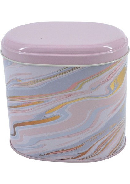 EF004-F1 Liquid Flat Pink Desenli Oval Metal Saklama Kabı 11X15 cm fiyatları
