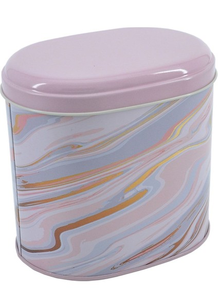 EF004-F1 Liquid Flat Pink Desenli Oval Metal Saklama Kabı 11X15 cm modelleri