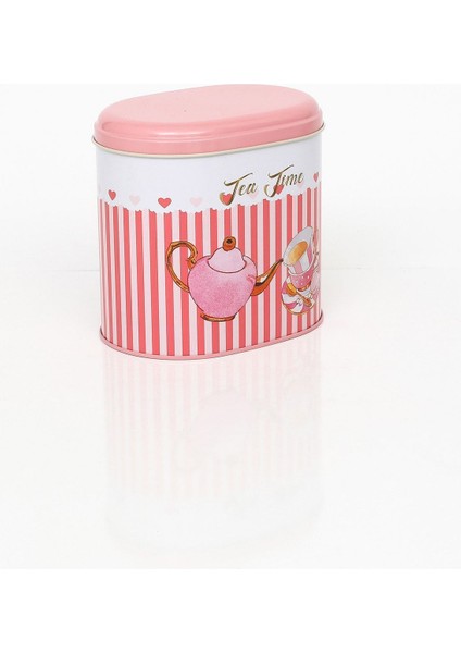 EF004-E6 Sprinkles Tea Time Desenli Oval Metal Saklama Kabı 11X15 cm fiyatları
