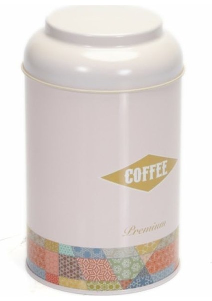 Etnik Desenli Kahve Saklama Kabı Metal 1.4 lt - Pembe