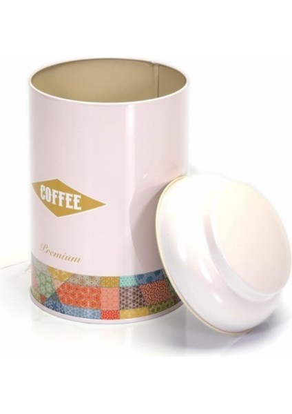 Etnik Desenli Kahve Saklama Kabı Metal 1.4 lt - Pembe fırsatları