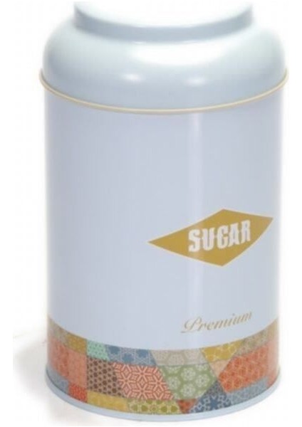 Etnik Desenli Şeker Saklama Kabı Metal 1.4 lt - Mavi modelleri