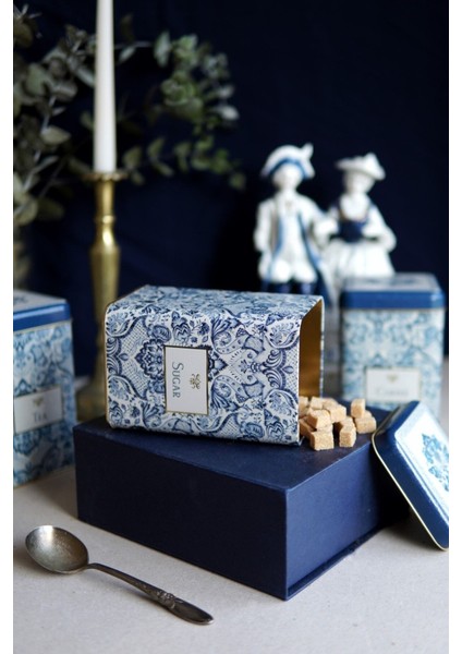 ER022-Y3 Azulejos Sugar Desenli Kare Metal Saklama Kabı 11X11 cm fiyatları