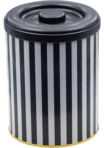 EF188-L8 Line Black(Dikey) Desenli Yuvarlak Metal Saklama Kabı 14 cm fiyatları