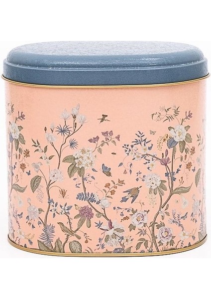 ER004-1G Botanica Pink Desenli Oval Metal Saklama Kabı 11X15 cm fiyatları