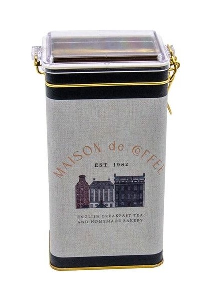 ER053-7F Azura Coffee Desenli Dikdörtgen Metal Saklama Kabı 8X10 cm fiyatları