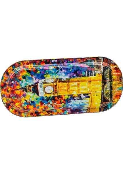 EF168-01 Afremov Big Ban Desenli Oval Tepsi 16X35 cm modelleri