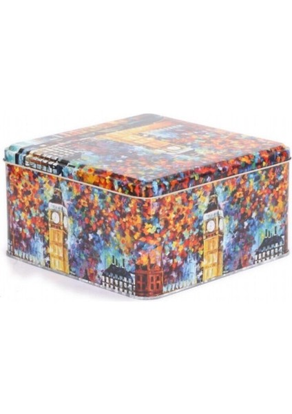 Afremov Big Ben Desenli Kare Çok Amaçlı Metal Erzak Saklama Kabı 4.1 lt - Çok Renkli fiyatları