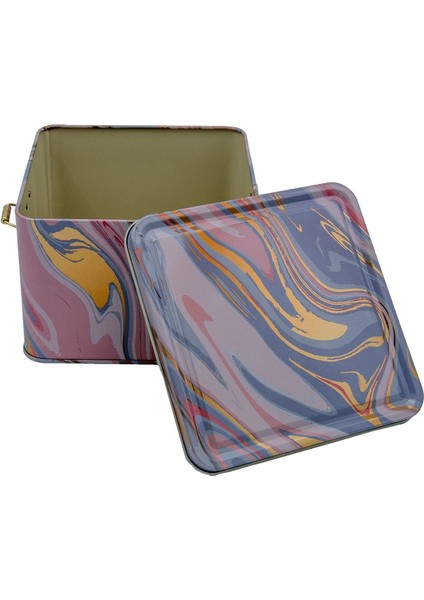 Liquid Pink Desenli Metal Kilitli Saklama Kabı 158X158X110 mm 2,7 Lt modelleri