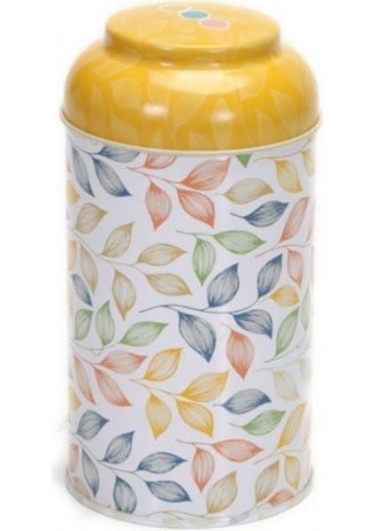 Yaprak Desenli Metal Erzak Saklama Kabı 1 lt - Çok Renkli modelleri