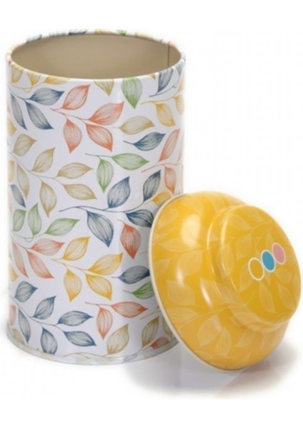 Yaprak Desenli Metal Erzak Saklama Kabı 1 lt - Çok Renkli fırsatları