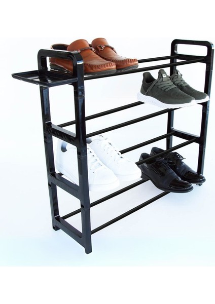 Siyah 4 Katlı Plastik Ayakkabılık Organizer Bölmeli, Ayakkabı Rafı, Ayakkabı Düzenleyici fiyatları