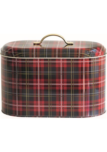 Plaid(Ekose) Desenli Oval Metal Ekmek Kutusu, 10.4 lt fiyatları