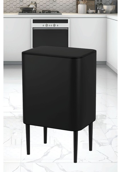 VP-513 Nova Bölmeli Çıkarılabilir Metal Çöp Kovası 26 Lt