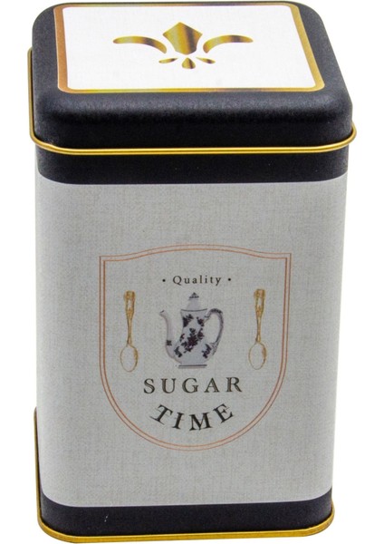 ER022-6F Azura Sugar Desenli Kare Metal Saklama Kabı 11X11 cm