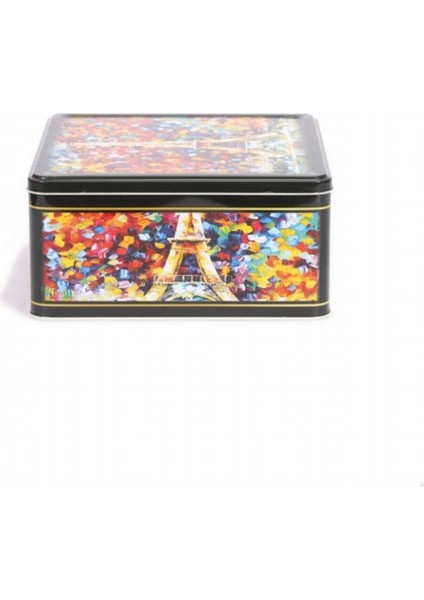 Afremov Paris Desenli Kare Çok Amaçlı Metal Erzak Saklama Kabı 6.3 lt - Çok Renkli modelleri