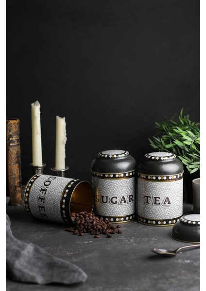 ERB05U1 Silindir Metal Saklama Kabı Ø90 3 Lü Set, Mosaic