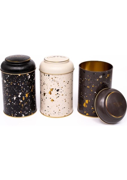 ERB04U4 Silindir Saklama Kabı Ø105 3 Lü Set, Terrazzo modelleri