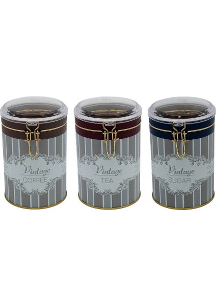 ERB18V5 Silindir Saklama Kabı Kilitli Ø105 3 Lü Set, Elegance