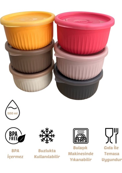 x Vipahmet Vakumlu Saklama Kabı 6'lı Set, 0,50 Lt modelleri