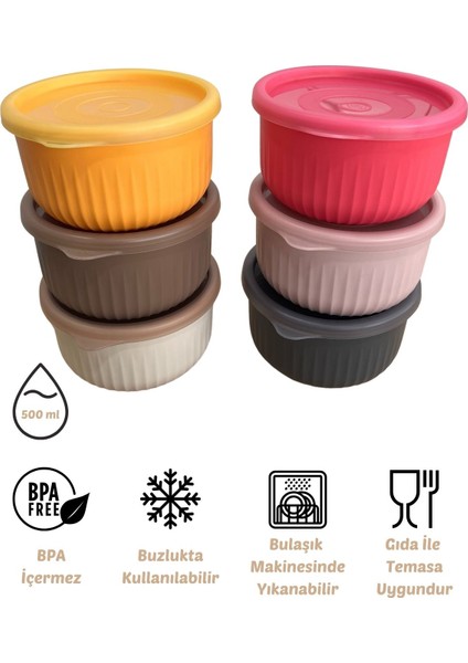 x Vipahmet Vakumlu Saklama Kabı 6'lı Set, 0,50 Lt indirimleri