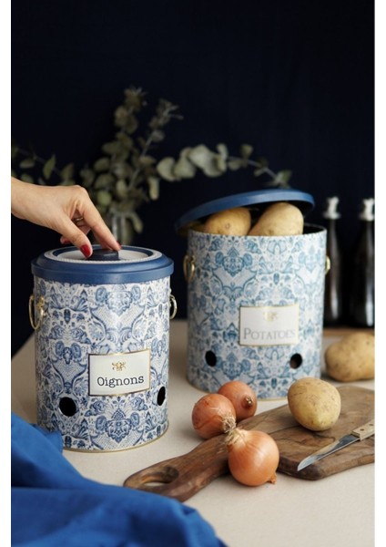 ERB23T6 Patates-Soğan Saklama Kabı 2 Li Set, Azulejos