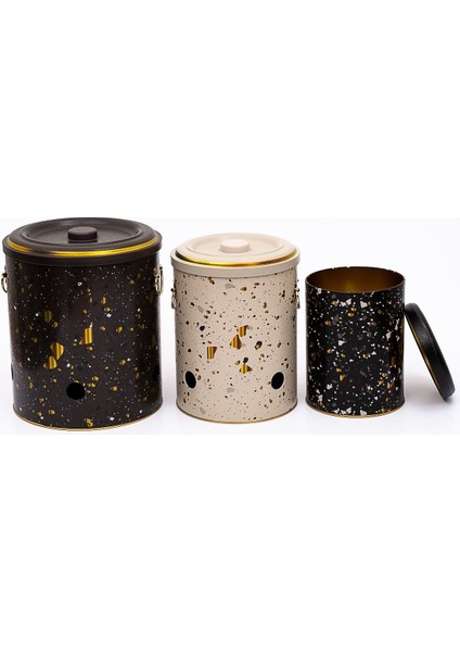 ERB29U4 Patates-Soğan-Sarımsak Saklama Kabı 3 Lü Set, Terrazzo modelleri