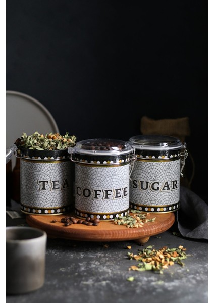 ERB19U1 Silindir Saklama Kabı Kilitli Ø90 3 Lü Set, Mosaic