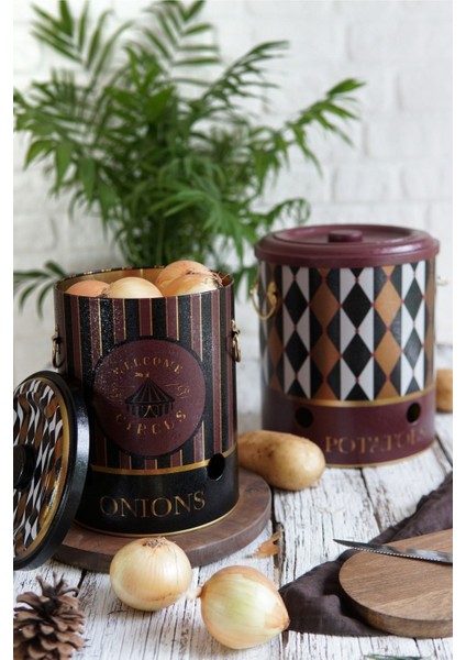 ERB23T8 Patates-Soğan Saklama Kabı 2 Li Set, Circus