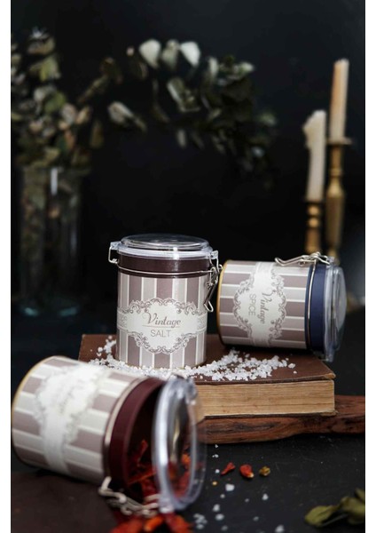 ERB19V5 Silindir Saklama Kabı Kilitli Ø90 3 Lü Set, Elegance