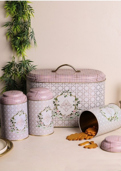 ERB02U7 Oval Ekmek Kutusu 4 Lü Set, Rosy