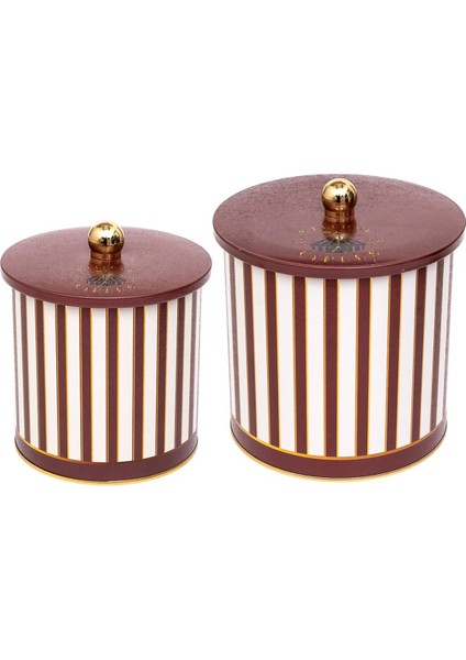 Circus Desenli Metal Saklama Kabı 2'li Set 2.1 Litre 4.1 Litre ERB48T8 modelleri