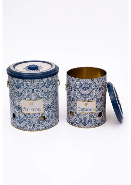 ERB23T6 Patates-Soğan Saklama Kabı 2 Li Set, Azulejos modelleri