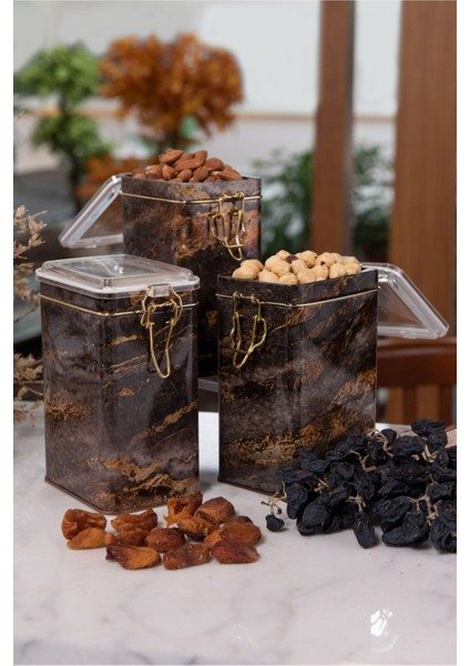 Dikdörtgen Kilitli Saklama Kabı 3'lü Set 75 x 100 x 150 Cm. Rock & Gold