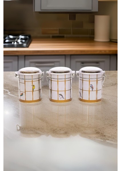 ERB19T7 Silindir Saklama Kabı Kilitli Ø90 3 Lü Set Bird Cage