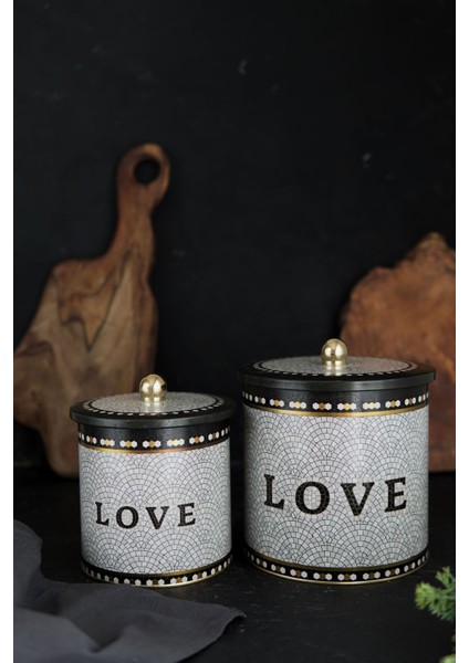 Mosaic Desenli Metal Saklama Kabı 2'li Set 2.1 Litre 4.1 Litre ERB48U1 fiyatları