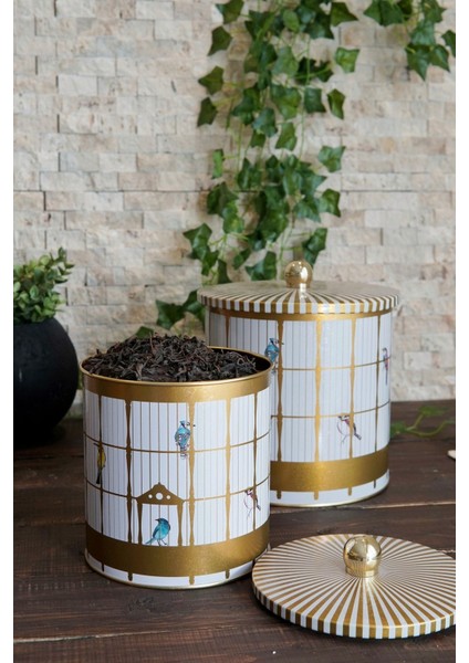 Bird Cage Desenli Metal Saklama Kabı 2'li Set 2.1 Litre 4.1 Litre, ERB48T7 fiyatları