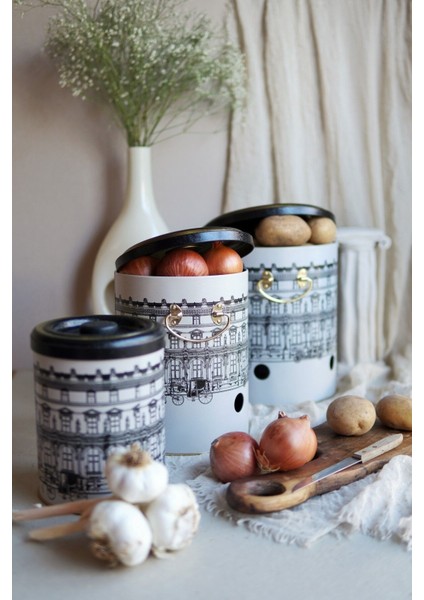 ERB29T9 Patates-Soğan-Sarımsak Saklama Kabı 3 Lü Set, City
