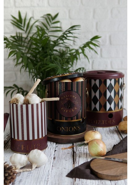 ERB29T8 Patates-Soğan-Sarımsak Saklama Kabı 3 Lü Set, Circus