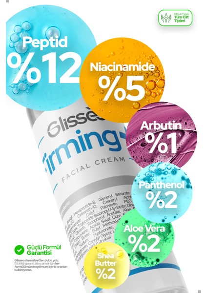 Firming %12 Peptit %5 Niacinamide Sıkılaşma, Canlılık Ve Derin Onarıcı Etkili Spf30 Güneş Kremli Yüz Kremi 50 ml fiyatları