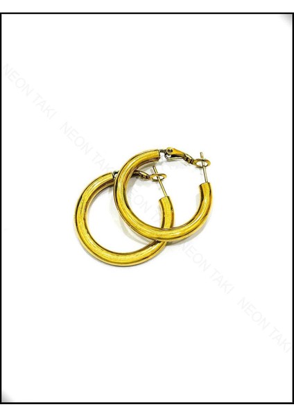 Balon Formlu Halka Model, Paslanmaz Çelik Küpe 398, Altın Renk modelleri