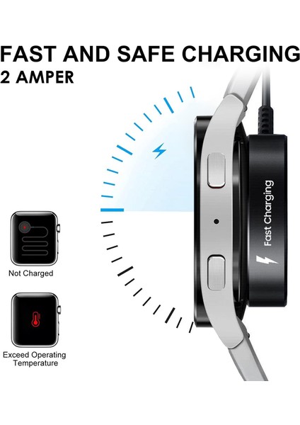 Samsung Galaxy Watch Ultra 2025 Manyetik USB 2 Amper Şarj Kablosu Siyah fiyatları