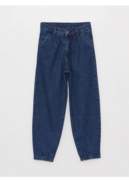 Lcw Kids Indigo Mom Fit Kız Çocuk Jean Pantolon