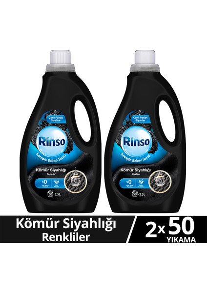Sıvı Çamaşır Deterjanı Komple Bakım Serisi Kömür Siyahlığı Siyahlar 2.5 L X2