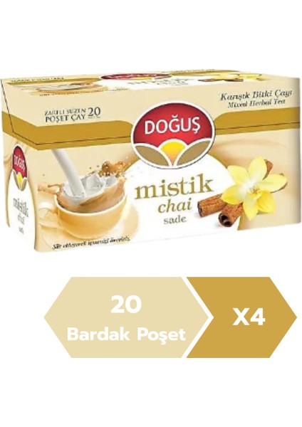 Mistik Chai Sade Karışık Bitki Çayı 20’li x 4 Adet