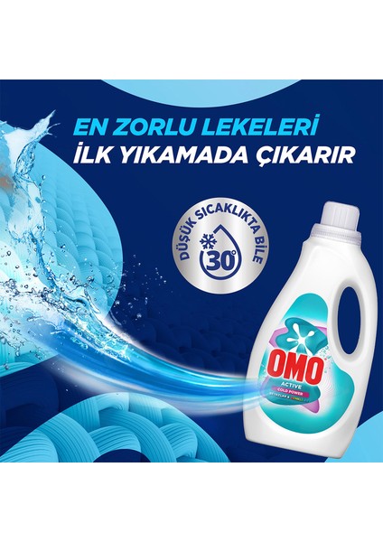 Active Cold Power Siyahlar Sıvı Deterjan 1500 ml X1 + Omo Beyazlar ve Renkliler Sıvı 1500 ml X1 modelleri