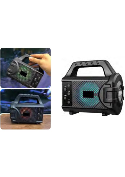 60W Solar Radyolu Fener – Bluetooth, USB Şarjlı, Hafıza Kartlı, IP65, Taşınabilir Kamp Lambası