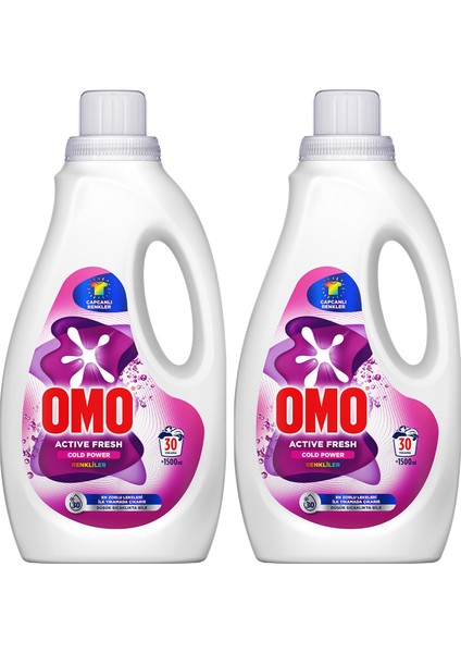 Active Fresh Cold Power Renkliler Için Sıvı Deterjan 1500 ml X2 fiyatları